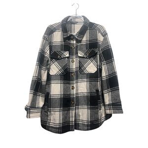 Member’s Mark Plaid Shacket Women’s M Oversized Relaxed Fit Button Front Jacket